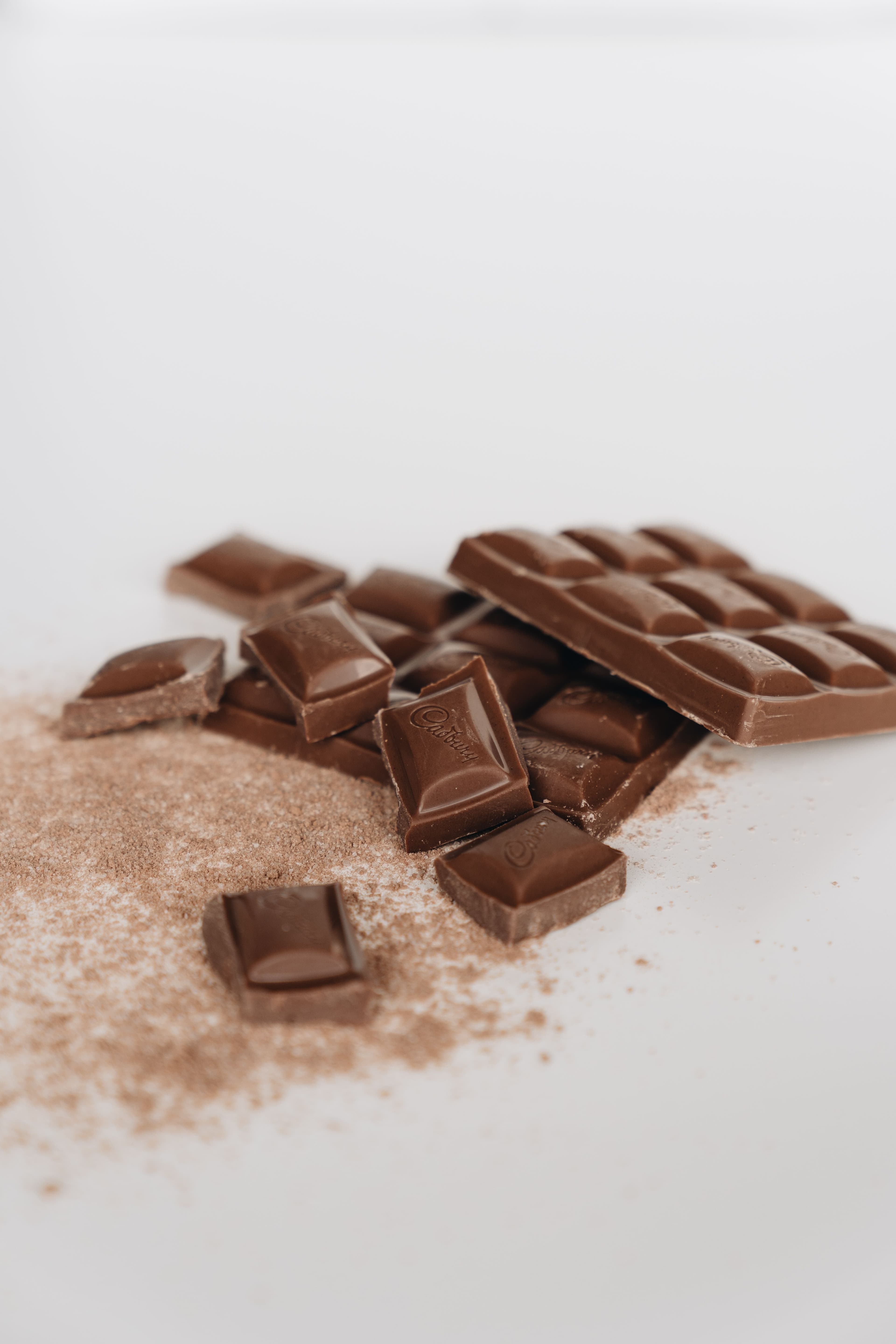 Close-up photo of a chocolate stain