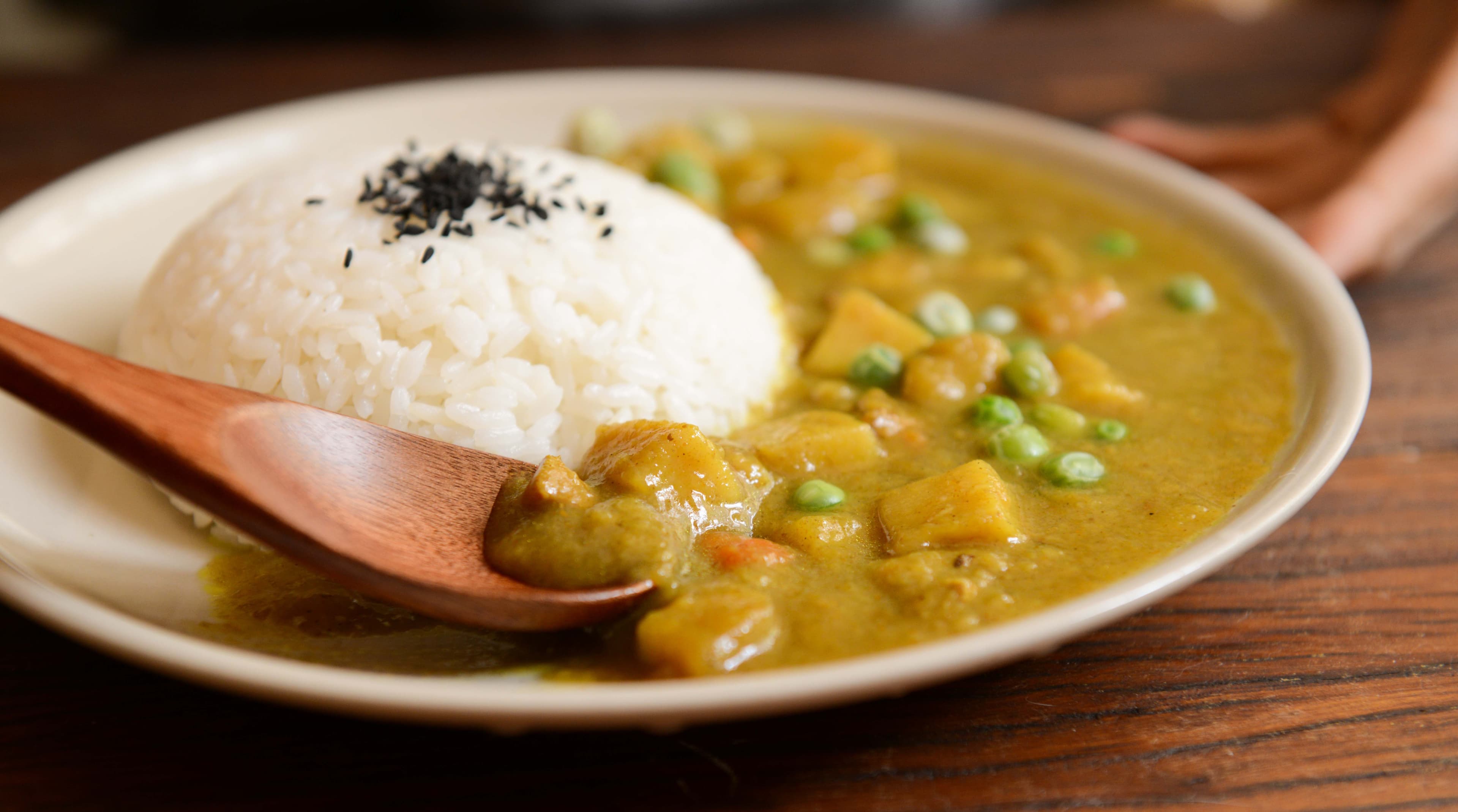 Close-up photo of a curry stain
