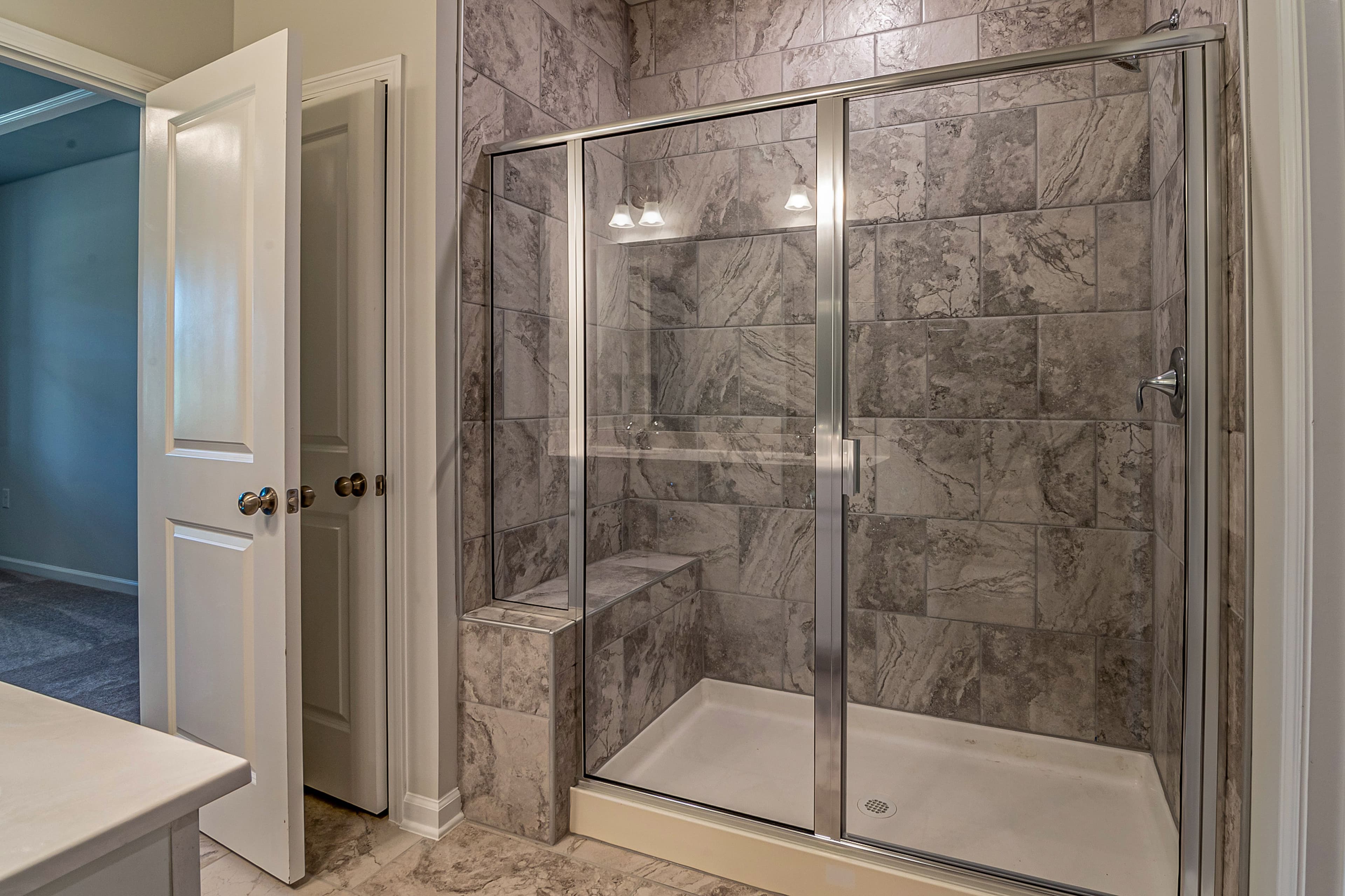 glass shower door fabric and surface